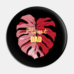 Plant Dad Red Monstera deliciosa leaf Pin