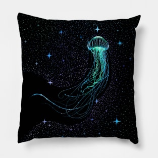 Starry jellyfish - Colored Pillow