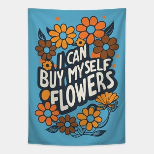 I can by myself flowers, vintage retro design Tapestry