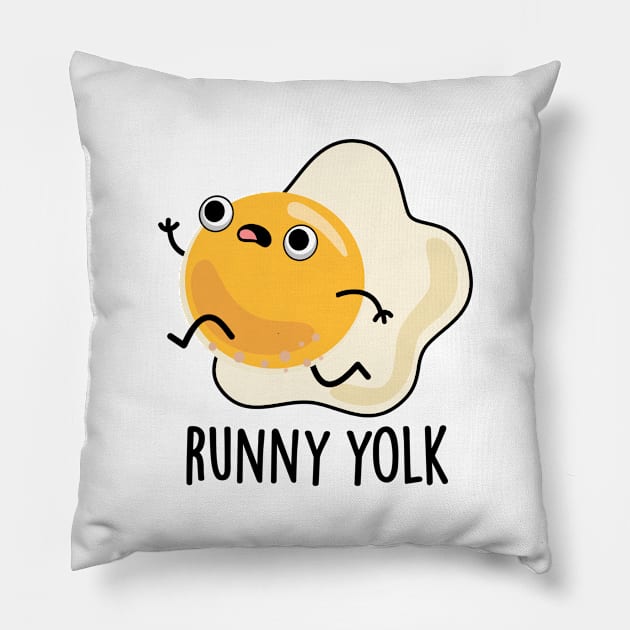 Runny Yolk Cute Food Egg Pun Pillow by punnybone