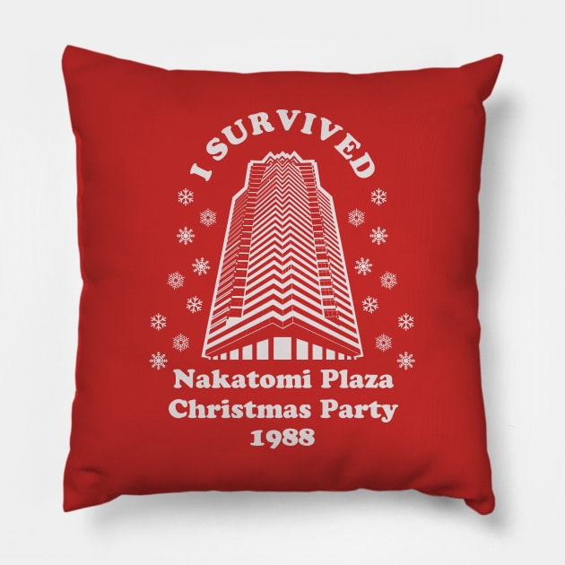 I Survived the Nakatomi Plaza Christmas Party 1988 Pillow by Clobberbox