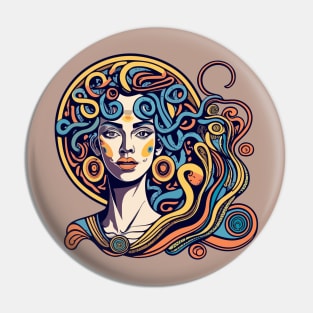 Woman in the style of Gustav Klimt Pin