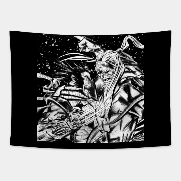 classic wolverine vs omega red Tapestry by jorge_lebeau