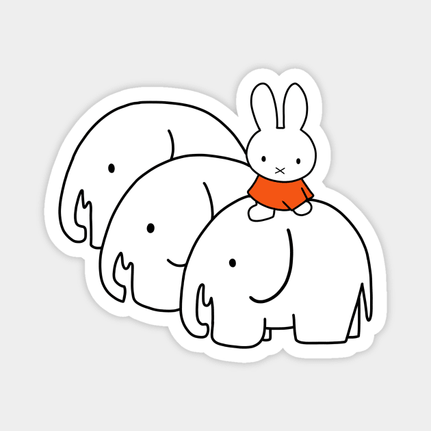 Miffy with Elephants Magnet by FoxtrotDesigns