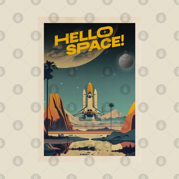 Hello Space! — Vintage space poster by Synthwave1950