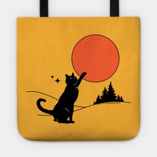 Cool Sun Black Cat in yellow Tote