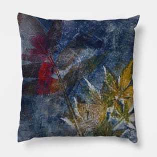 Ochre Woodlands in Midnight Blue Pillow