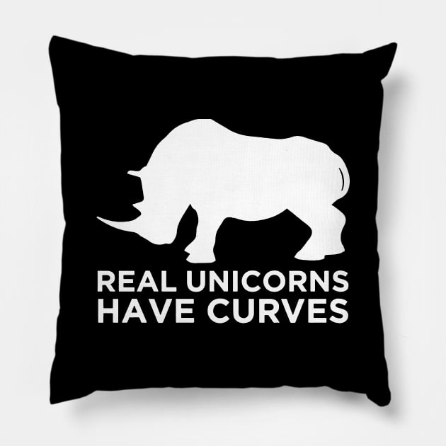 real unicorns have curves Pillow by hanespace