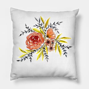 Floral watercolor painting Pillow