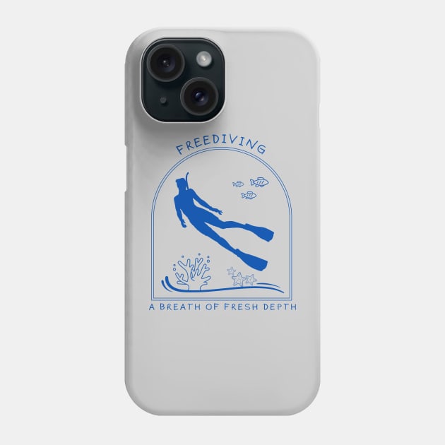 Freediving - A Breath of Fresh Depth| Freediving | Freediver | Ocean lover | Diver | Apnea Phone Case by Punderful Adventures