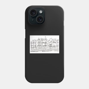 Streetscene in Pozzuoli Line Drawing Phone Case