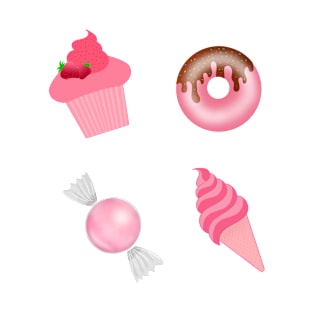 Cute pink foods - Set 2 T-Shirt