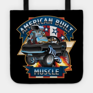 American Built Muscle - Classic Muscle Car Cartoon Illustration Tote