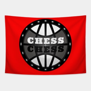 Chess Logo in Black and White Tapestry