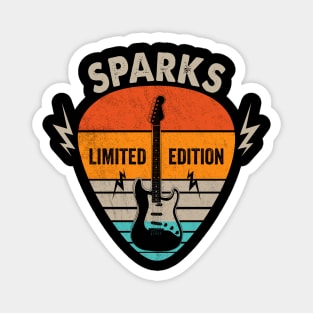 Vintage Sparks Name Guitar Pick Limited Edition Birthday Magnet