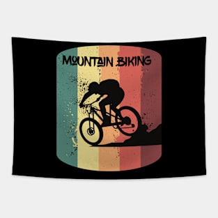 Vintage Mountain Biking Cycling Tapestry