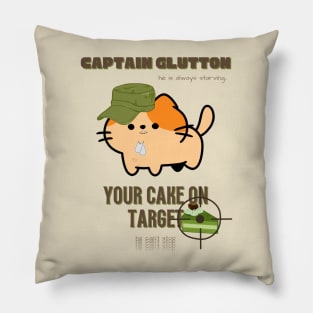 Cat Captain GLUTTON Pillow