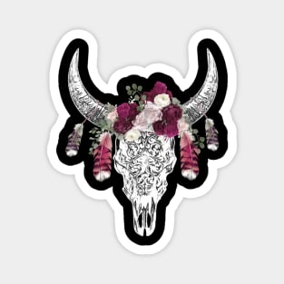 Cow skull floral 5 Magnet