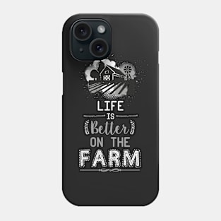 Life is better on the Farm Shirt with Graphic shades illustration Phone Case