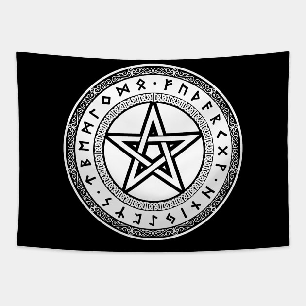 Dcorative Runes Pentacle Tapestry by SFPater