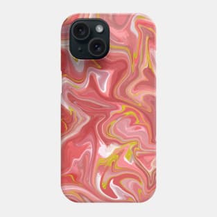 Gentle Pink with Gold Silk Marble - Pastel and Hot Pink with White Liquid Paint Pattern Phone Case