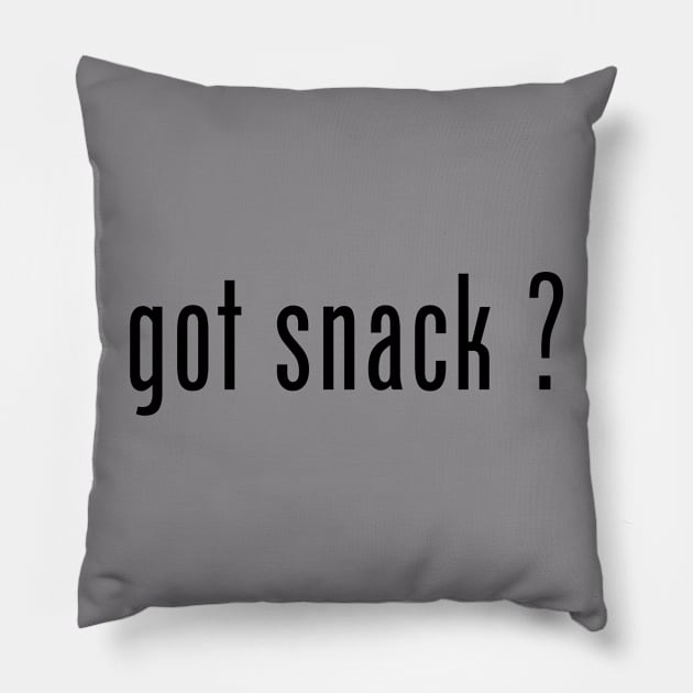 got snack ? Black Pillow by The Snack Network