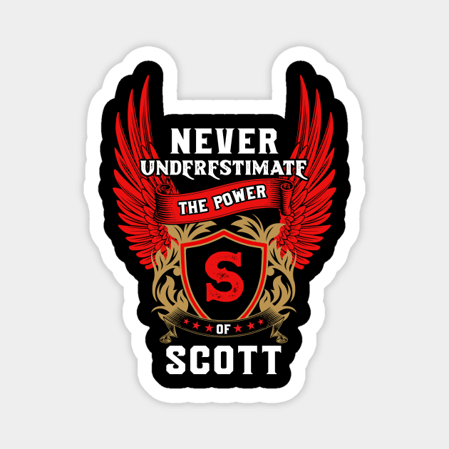 Never Underestimate The Power Scott - Scott First Name Tshirt Funny Gifts Magnet by dmitriytewzir