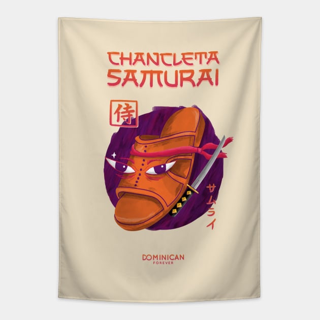 Chancleta samurai Dominican Edition Tapestry by JosePepinRD