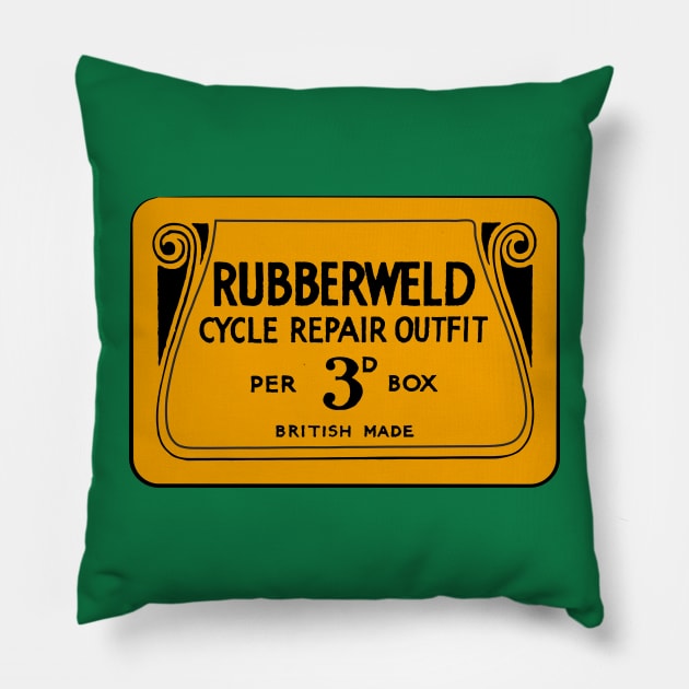 rubberwelt vintage retro puncture repair kit Pillow by goatboyjr