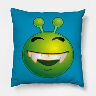 Funny Alien Monster ET Extraterrestrial Martian Green Man Emoji for Women, Men and Kids 6 Pillow