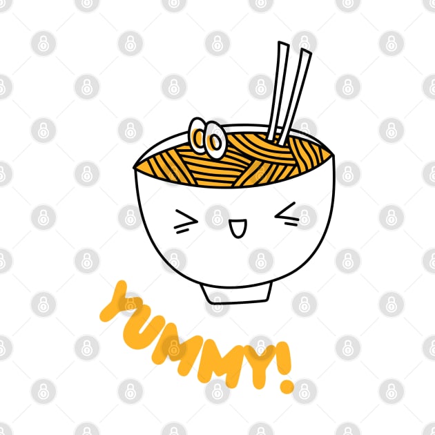 Savor the Smile: Kawaii Ramen Delight by Teeeshirt