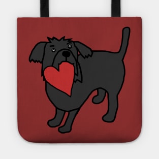 Cute Dog with Love Heart for Valentines Day Tote