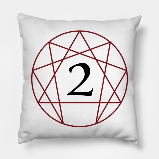 Enneagram Two - The Helper (Number Only) Pillow by enneashop