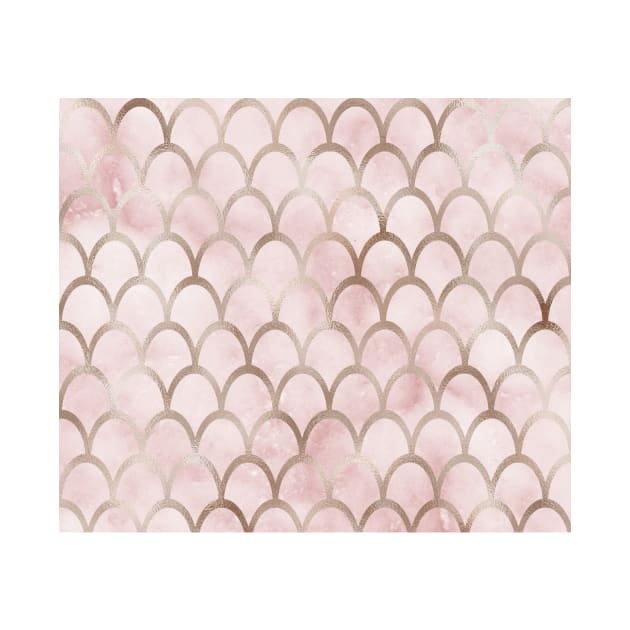 Rose gold mermaid scales - cloudy pink by marbleco