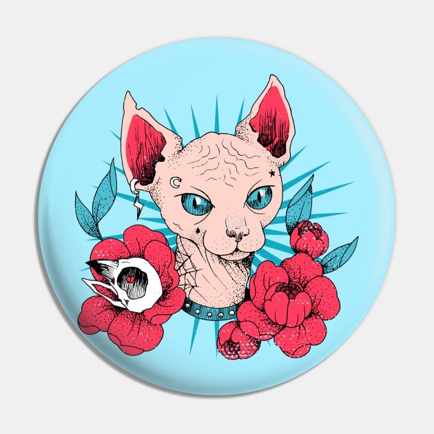 Vintage Retro Sphynx Cat Pin by Spirit Animals 21