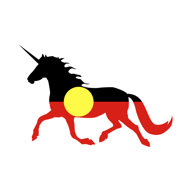 Australian Aboriginal Unicorn Flag by Wickedcartoons