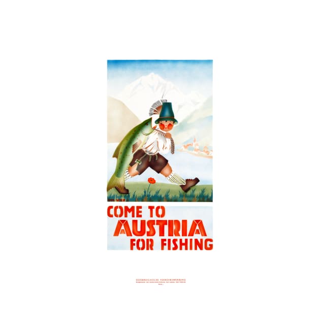 Vintage Travel Poster Austria For Fishing by vintagetreasure