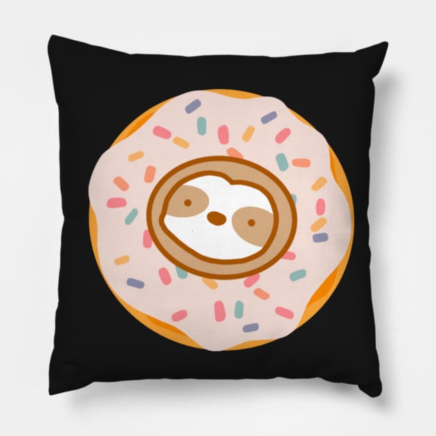 Cute Glazed Donut Sloth Pillow by theslothinme