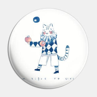 Juggling Circus Tiger in a Cute Clown Outfit Pin