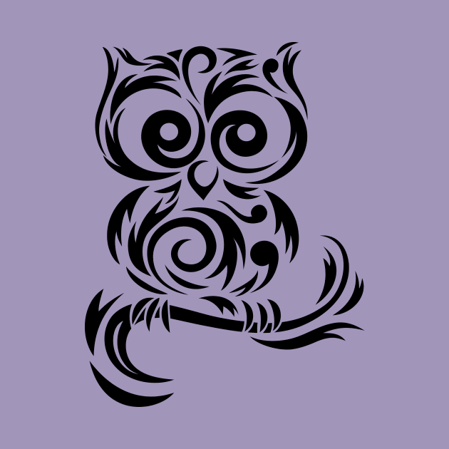 Little Owl Tribal # Black by martinussumbaji