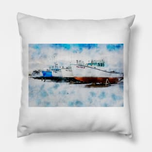 North Rustico Fishing Boats PEI 3 Pillow