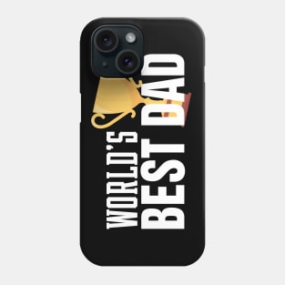 Simple World's Best Dad Typography with Trophy Phone Case