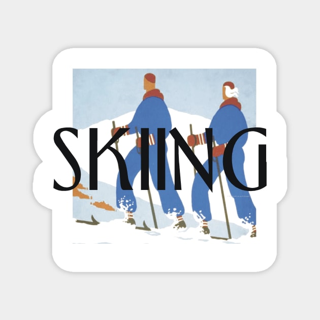 Ski Couple Magnet by teepossible
