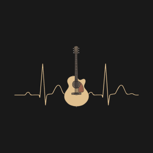 Acoustic Guitar Heartbeat Funny - Guitar Musician Gift T-Shirt