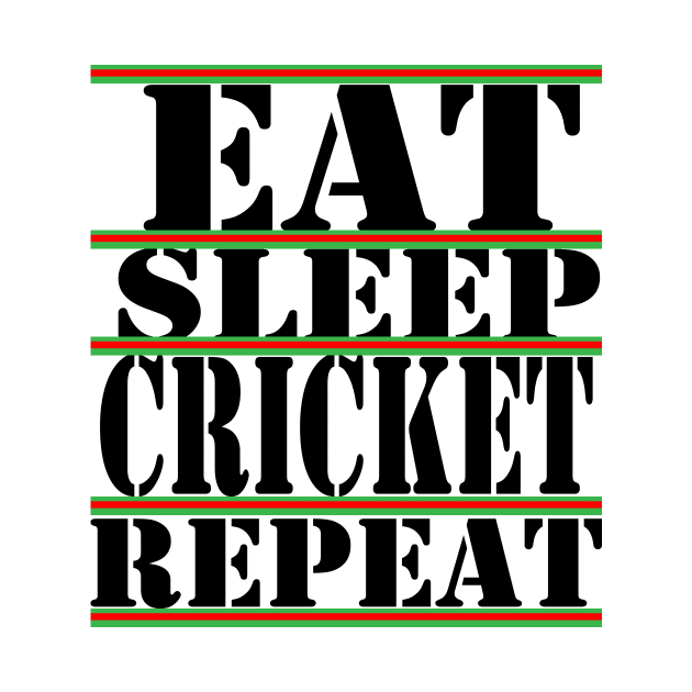 eat sleep cricket repeat by NadisinArt