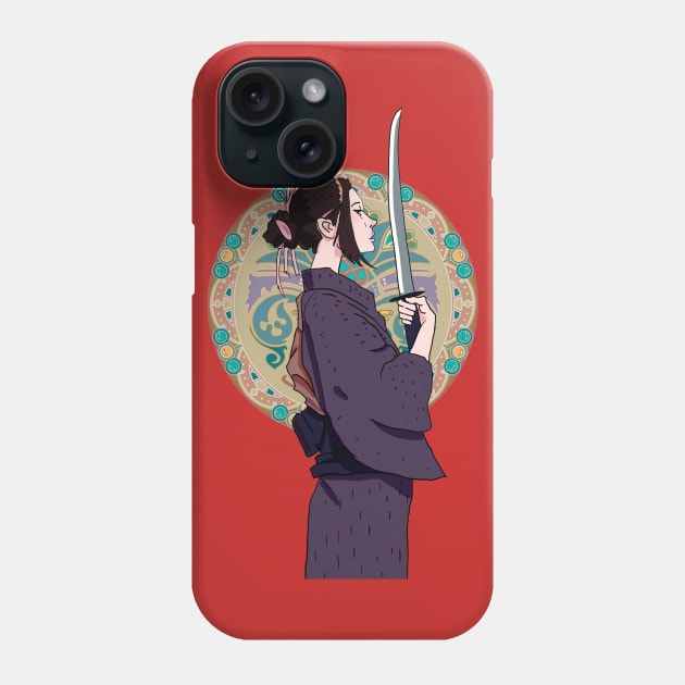 Samurai girl Phone Case by Artofokan