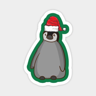 Santa Hat-Wearing Penguin Funny Christmas Holiday Magnet