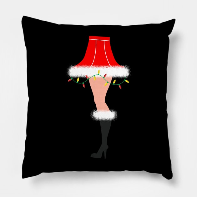 Retro Leg Lamp Santa style Pillow by JDawnInk