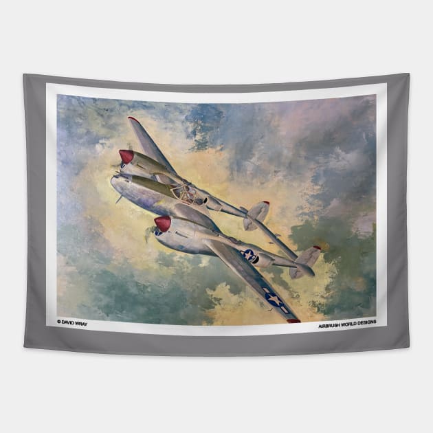 WW2 P-38 Tapestry by Airbrush World