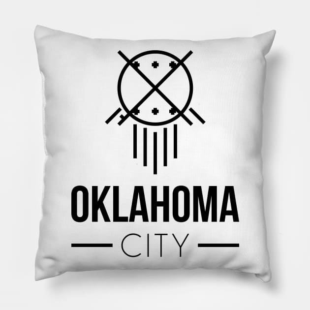 Oklahoma City - Black Pillow by Jahshyewuh